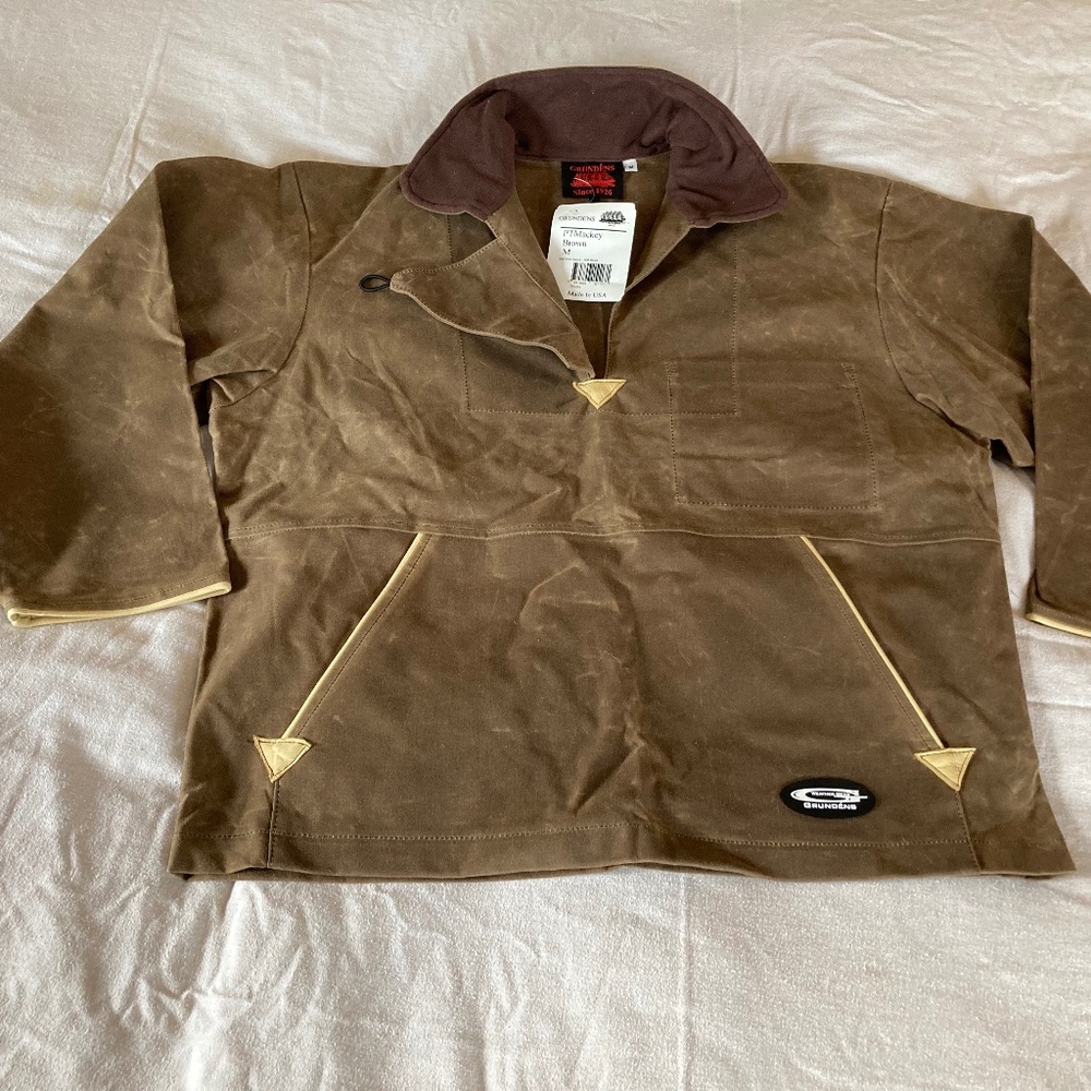 NWT Grundens waxed cotton anorak, medium